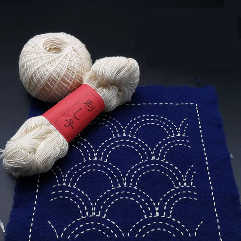 Cotton Embroidery Thread Skeins - Sashiko-draad 4-laags, natuurlijk wit 100% katoen