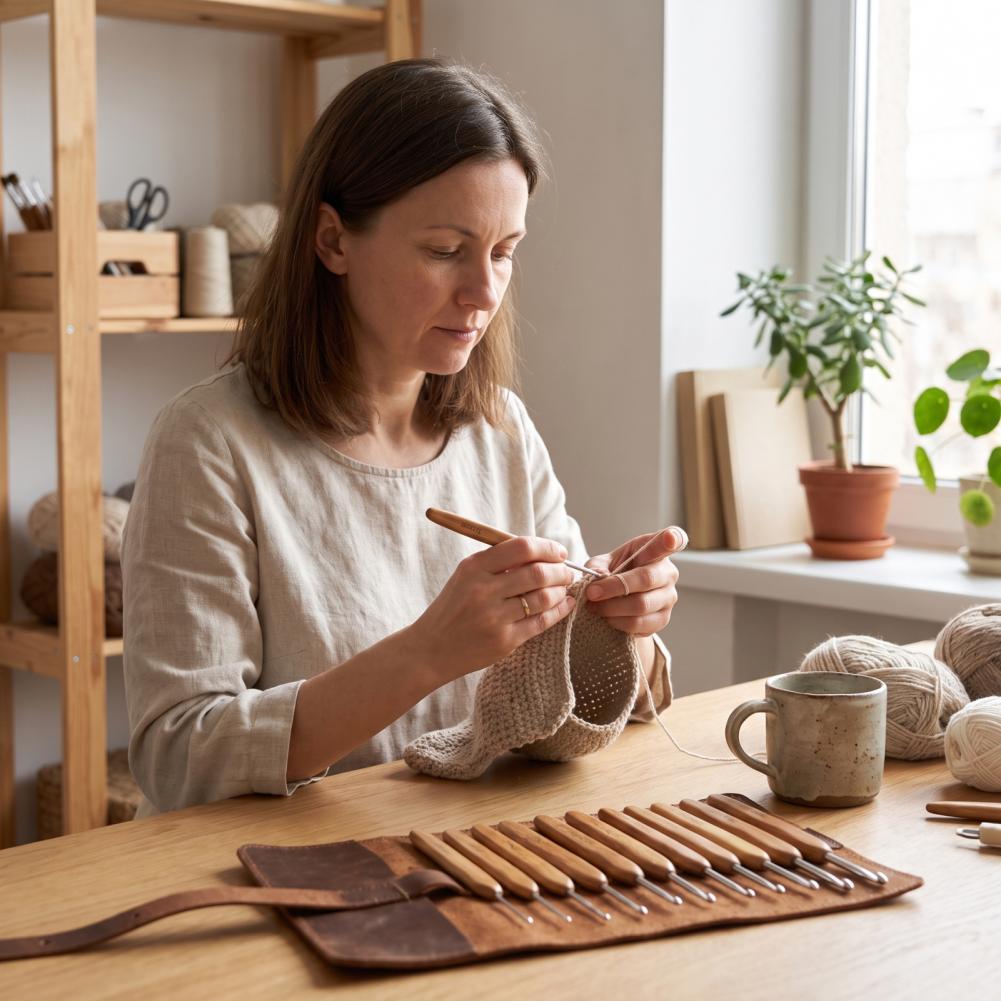 Haaknaaldenset, draagbare haak - Wooden Crochet Hooks Ergonomic Handle recensie en prijs