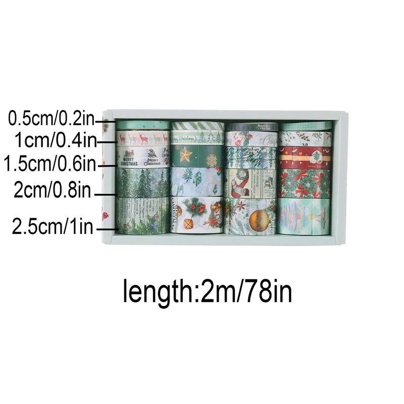 20 rollen vintage kerst-washi  - Scrapbooking recensie en prijs