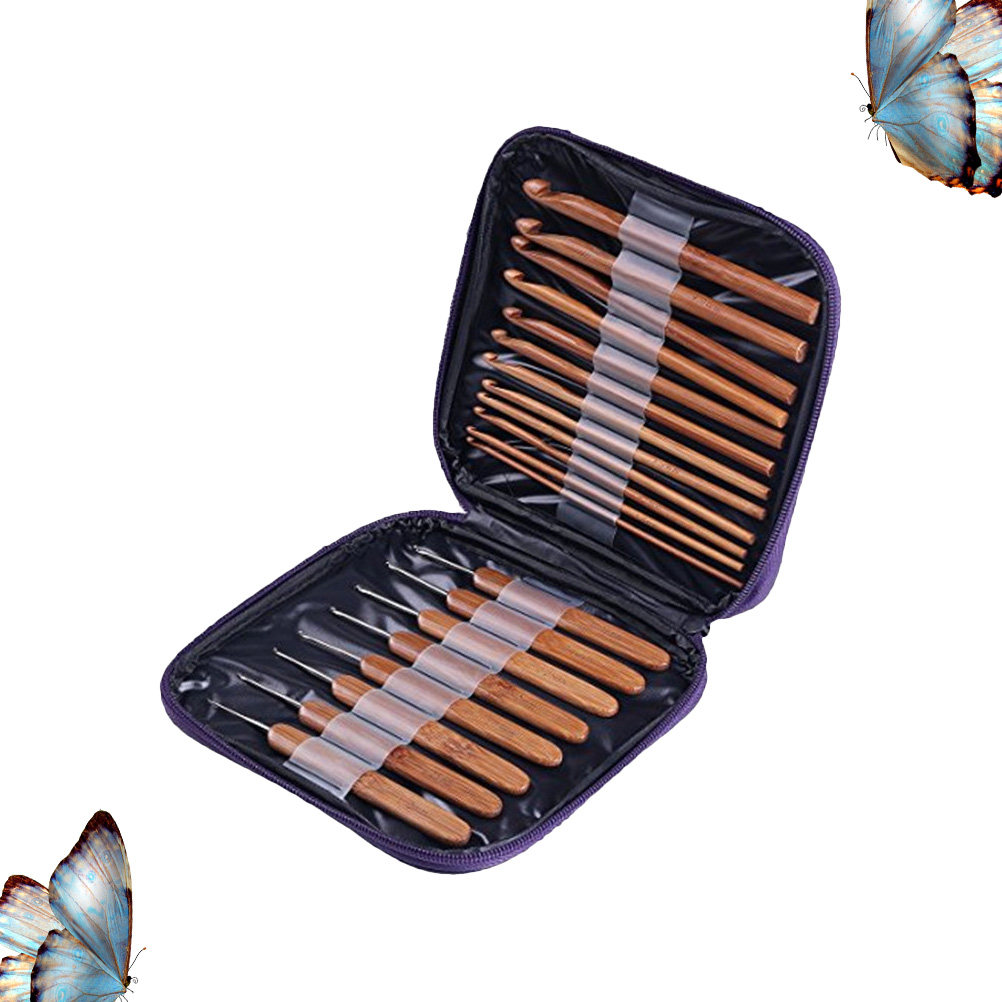 1 set bamboe haken met ergonom - Wooden Crochet Hooks Ergonomic Handle recensie en prijs