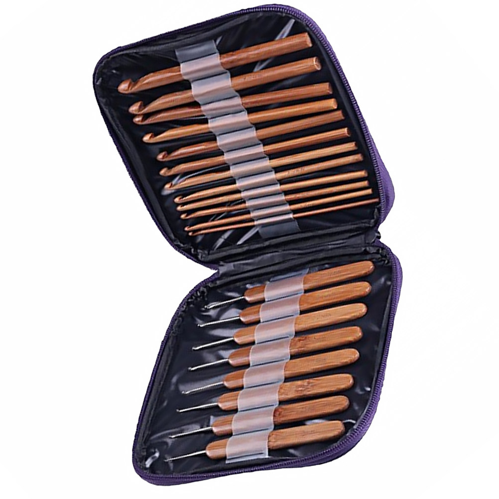 1 set bamboe haken met ergonom - Wooden Crochet Hooks Ergonomic Handle recensie en prijs