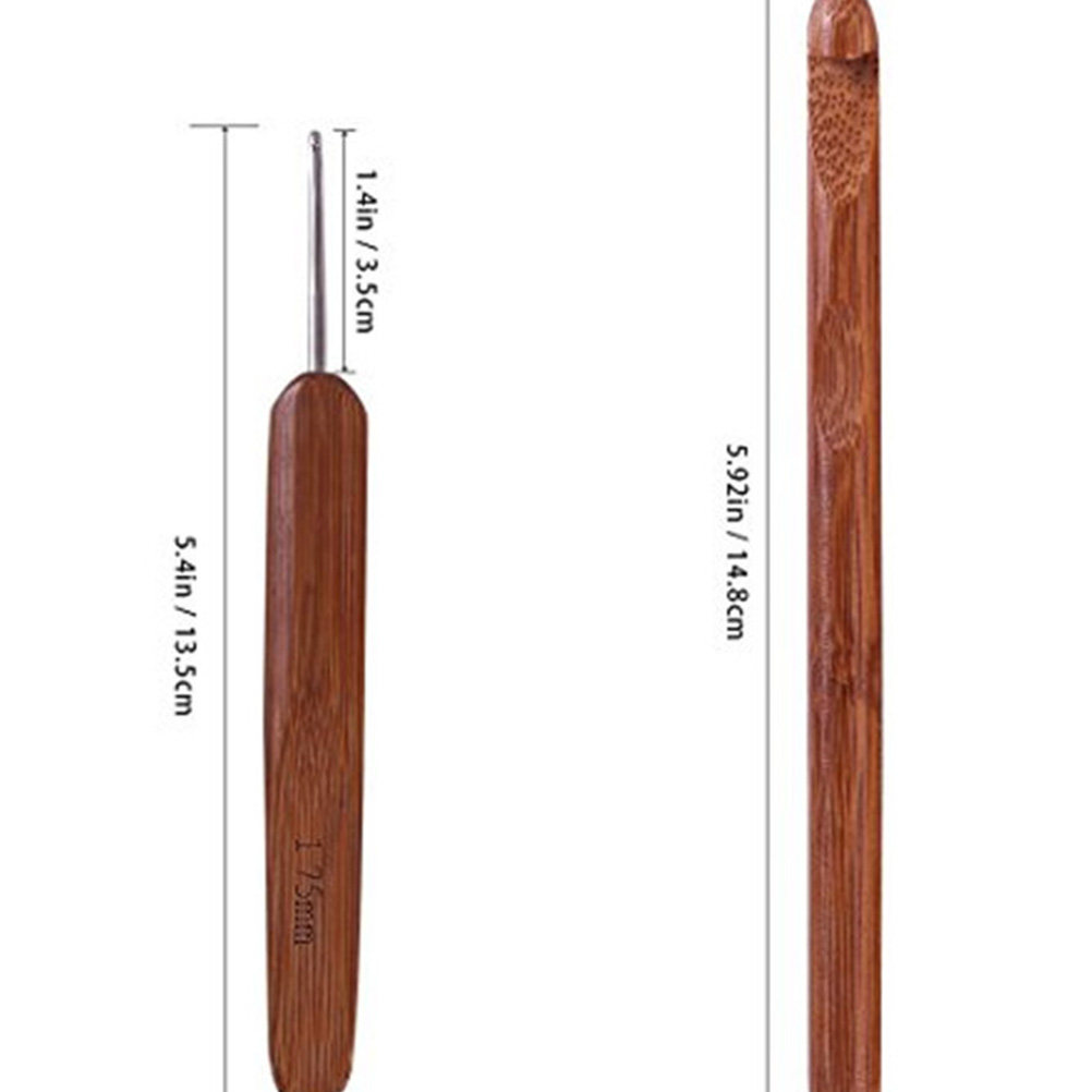 1 set bamboe haken met ergonom - Wooden Crochet Hooks Ergonomic Handle recensie en prijs