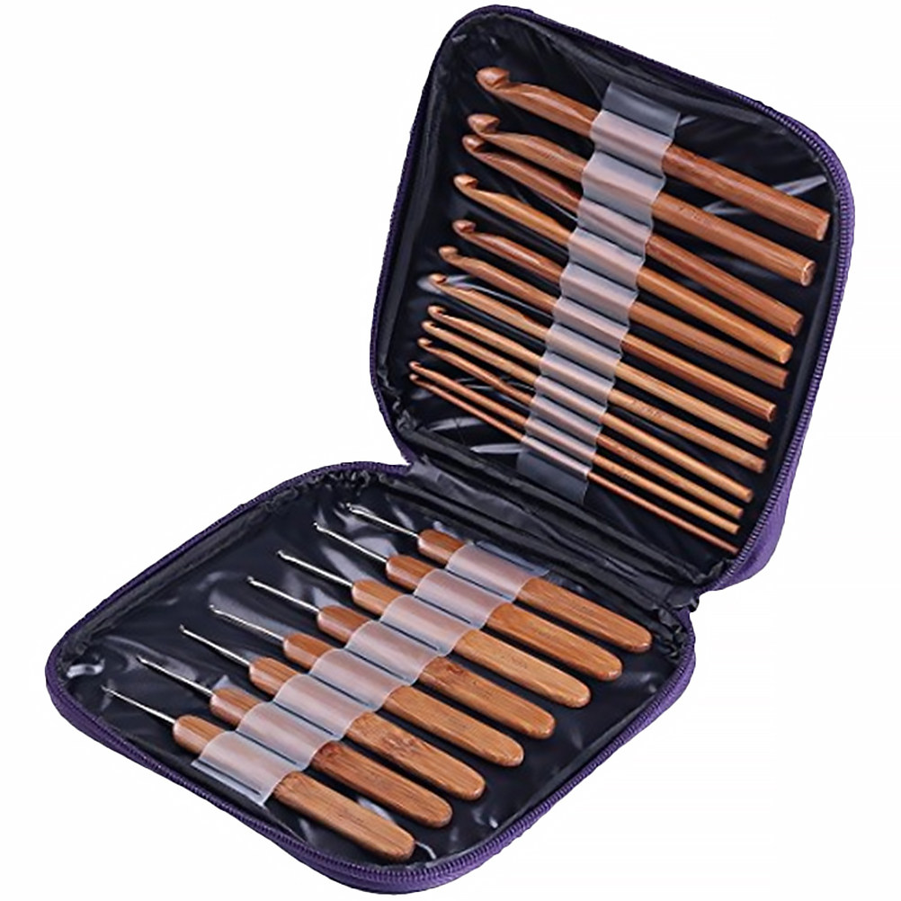1 set bamboe haken met ergonom - Wooden Crochet Hooks Ergonomic Handle recensie en prijs